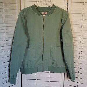 Fresh Produce sage green full zip lightweight bomber jacket Large new